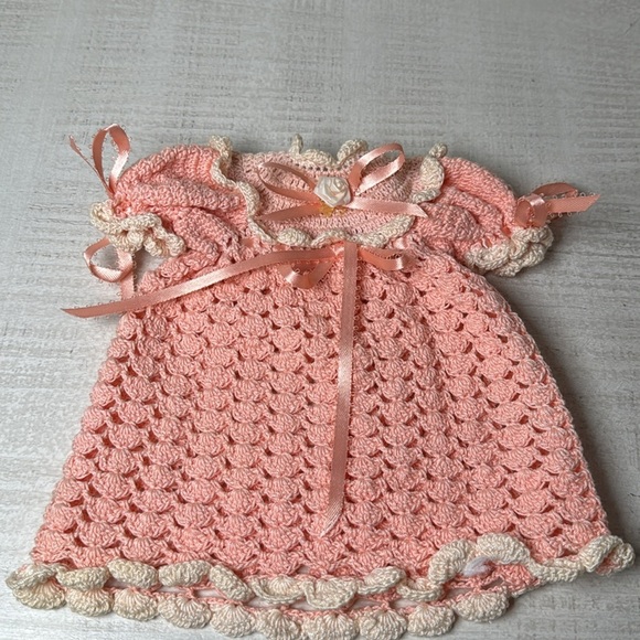 Toilet Paper Vintage Cover Doll Peach Crochet Grandma Cottage Victorian - Picture 6 of 13